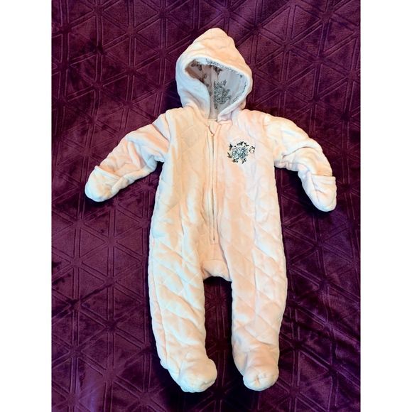Laura Ashley Baby Snowsuit - 3-6 months - light pink soft and warm for winter - Picture 1 of 8